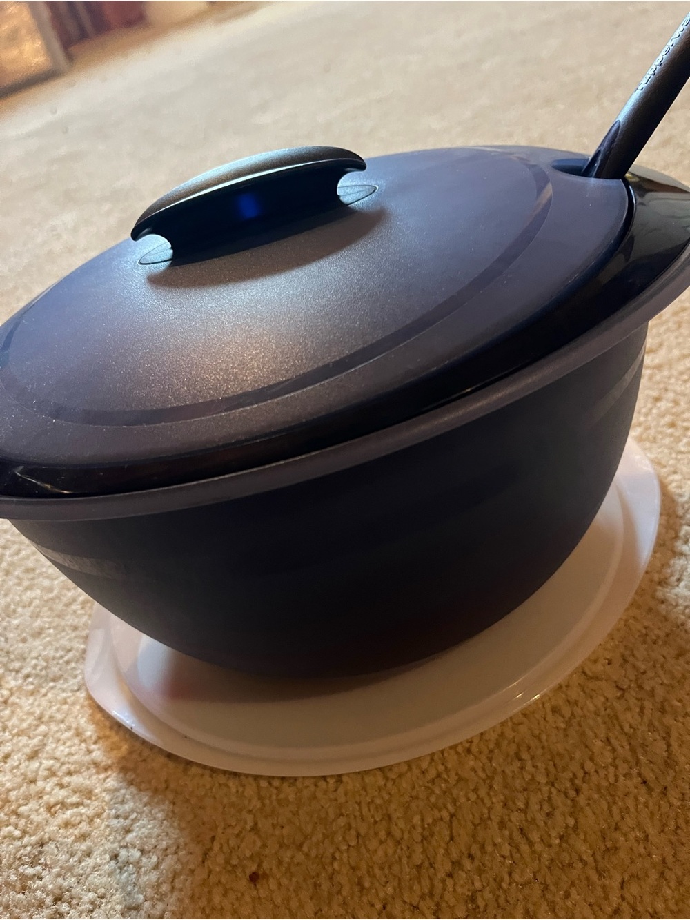 Tupperware Navy Blue Microwave Bowl with Lid